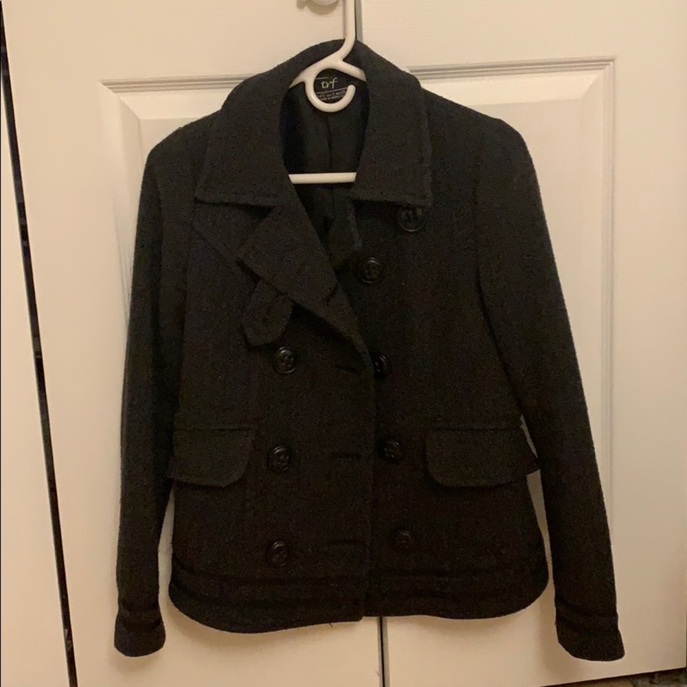 Zara trf black/grayish pea coat size small